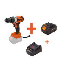 Kit taladro atornillador a batería sin escobillas con portabrocas metálico de cierre rápido, batería y cargador EvoTools®