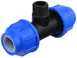T en HDPE Rosca Macho EvoSanitary®