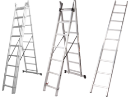 Escalera de Aluminio EvoTools® / N[peldaños]: 11; T[Tramos]: 2; Hu[cm]: 516; Ht[cm]: 530