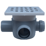 Sumidero de Suelo Cuadrado con Alzador SL 2 Entradas 90/180° Derecha SP-H75-160-2