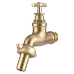 Grifo de Jardín de Latón Doble Servicio con Cabezal de Goma