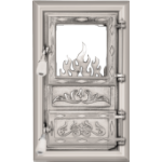 Puerta de Estufa Monobloque con Vidrio Niquelada