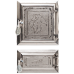 Puerta de Estufa + Cenicero Leo Niquelada