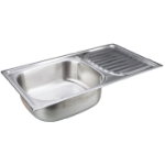 Fregadero de Acero Inoxidable Satinado con Escurridor para Encimera