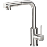 Grifo de Cocina Cuello de Cisne Tipo L con Ducha Extraíble INOX 5001