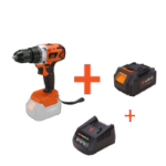 Kit taladro atornillador a batería sin escobillas con portabrocas metálico de cierre rápido, batería y cargador EvoTools®