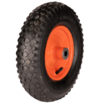 Rueda de Carretilla Neumática P con Llanta Metálica, Rodamiento, Perfil Redondo