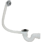 Sifón de Bañera con Rebosadero Flexible y Tapón