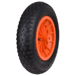 Rueda de Carretilla Neumática con Llanta de Plástico, Perfil Redondo